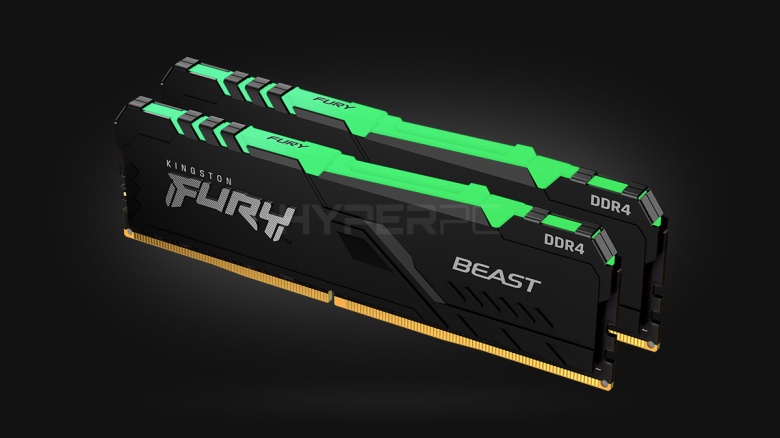 64GB Kingston Fury Beast RGB DDR4-3600 (2 x 32GB)