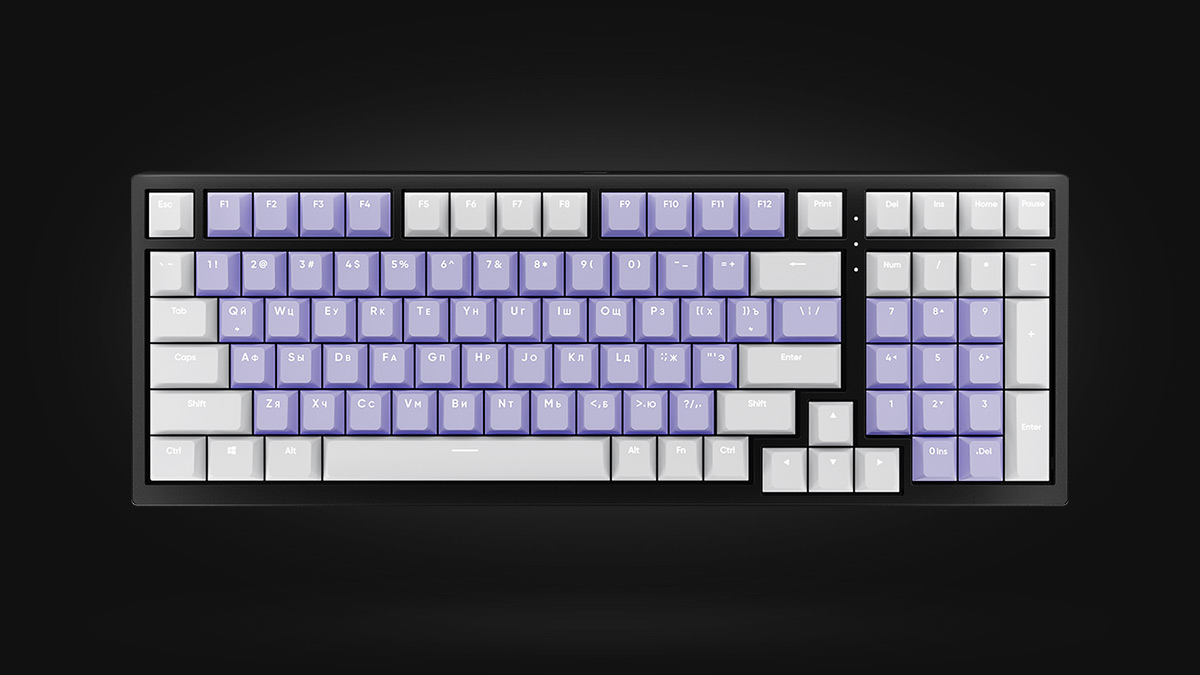 HYPERPC KEYBOARD White/Purple Kailh Brown V2