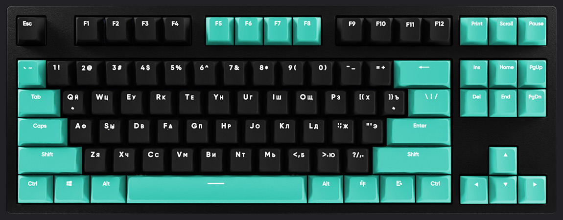 HYPERPC Keyboard TKL - Бирюзовый + черный