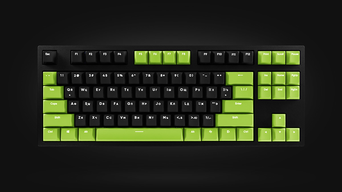 HYPERPC KEYBOARD TKL Green/Black G3MS Sapphire