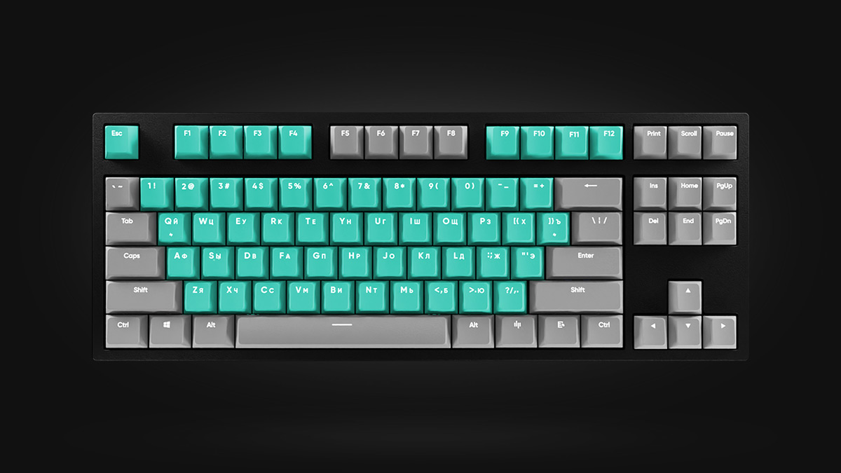 HYPERPC KEYBOARD TKL Grey/Tiffany G3MS Sapphire