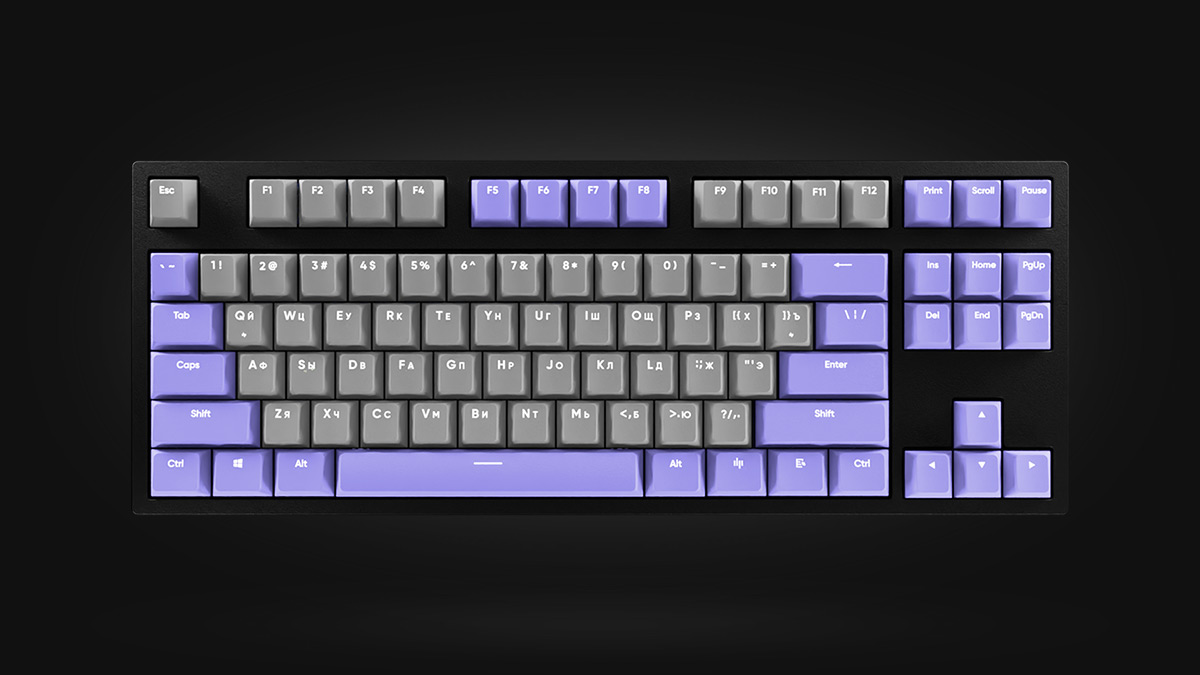 HYPERPC KEYBOARD TKL Purple/Grey Akko V3 Blue Pro