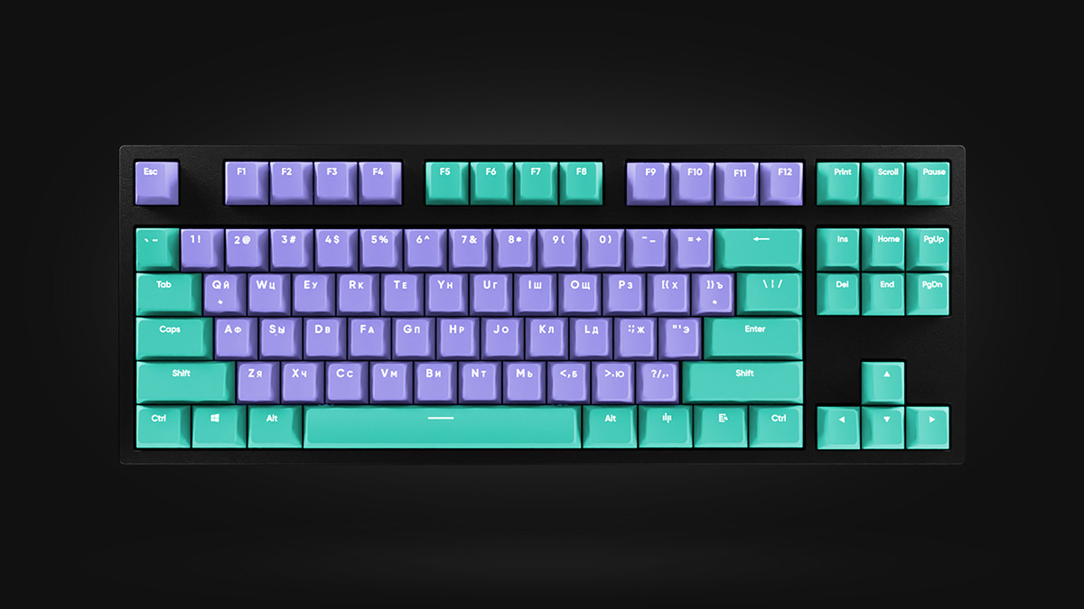 HYPERPC KEYBOARD TKL Tiffany/Purple Akko V3 Blue Pro
