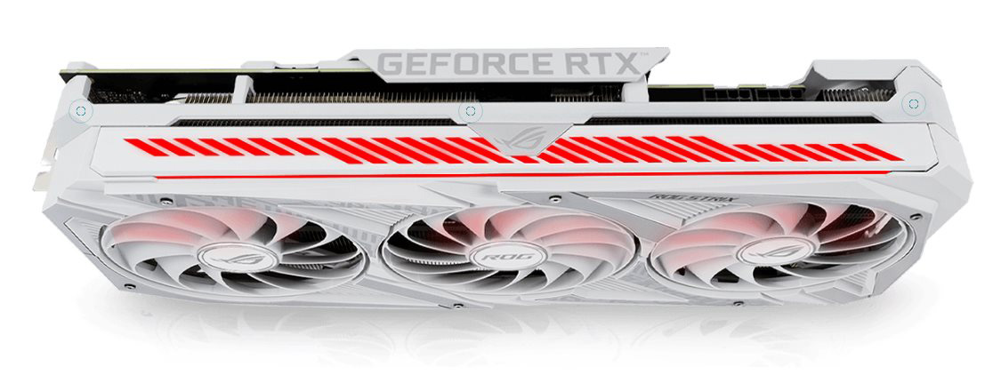 Видеокарта ASUS ROG Strix White GeForce RTX 3080 - Передняя часть
