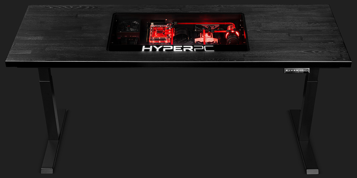 HYPERPC DESK с черными ножками и черной столешницей