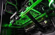 Кастомный водоблок Palit GeForce RTX 5090 GameRock и чистый кабель-менеджмент