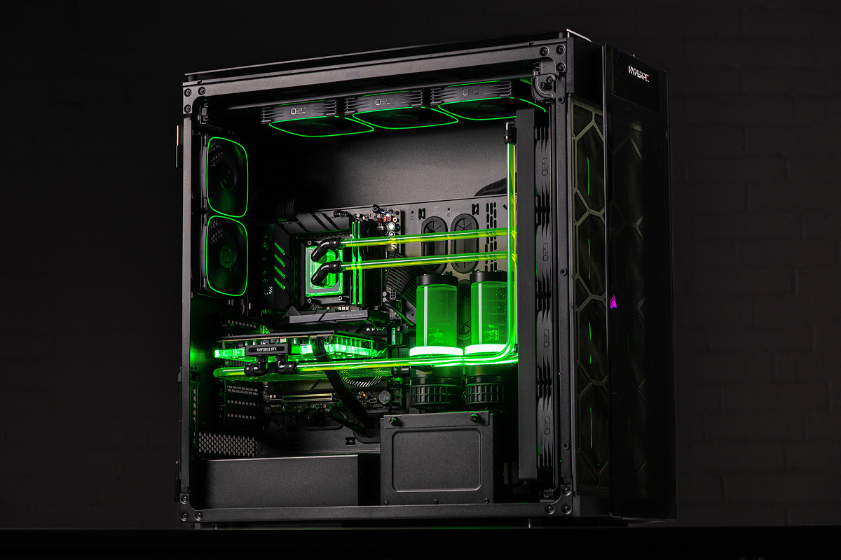 Corsair Obsidian 1000D после глобальной модернизации: неоново-зелёный контур СЖО и RTX 5090