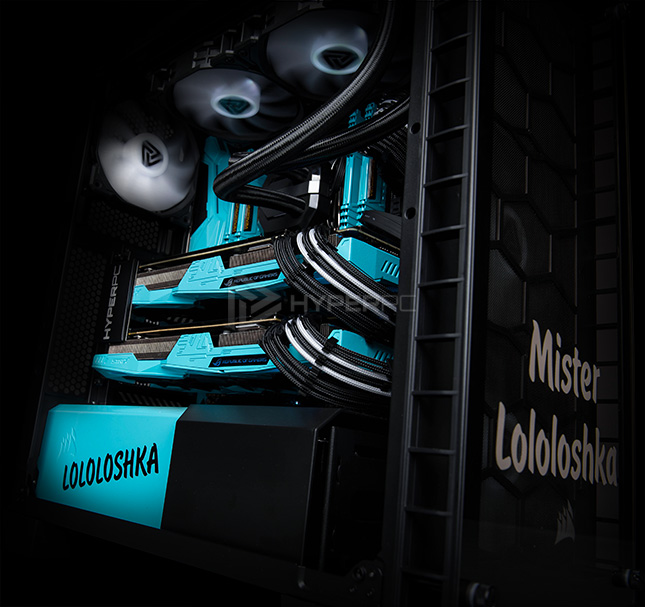 Компьютер HYPERPC для Романа Lololoshka Фильченкова в корпусе Corsair Crystal 480X RGB