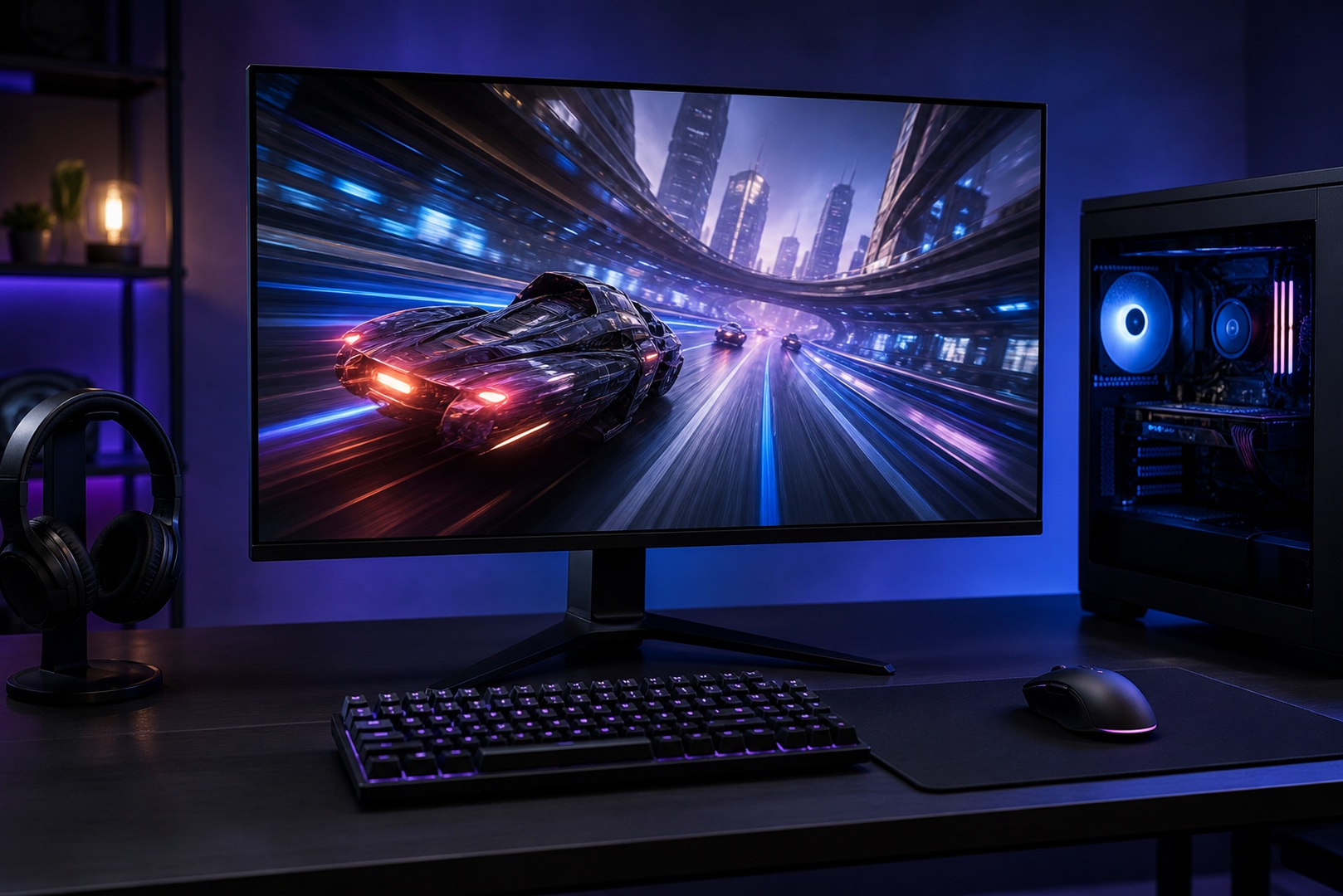 Монитор с включённым AMD FreeSync и плавной картинкой без разрывов кадра.