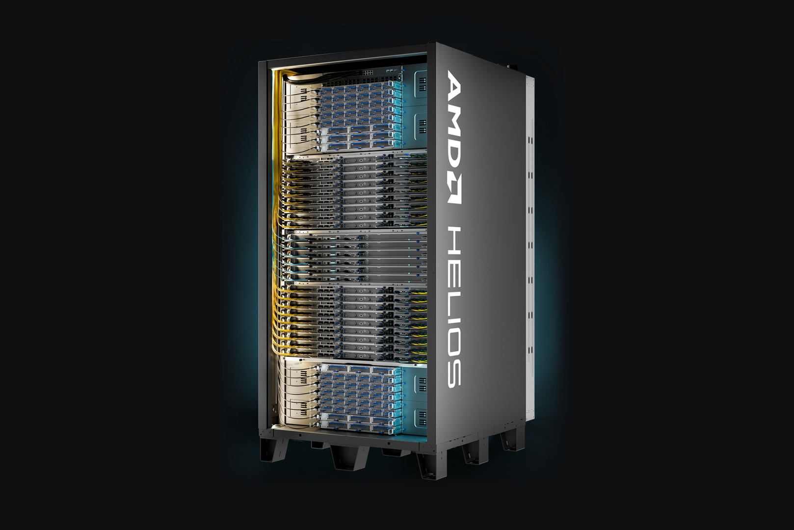 Стойка AMD Helios с сетевыми адаптерами Pensando