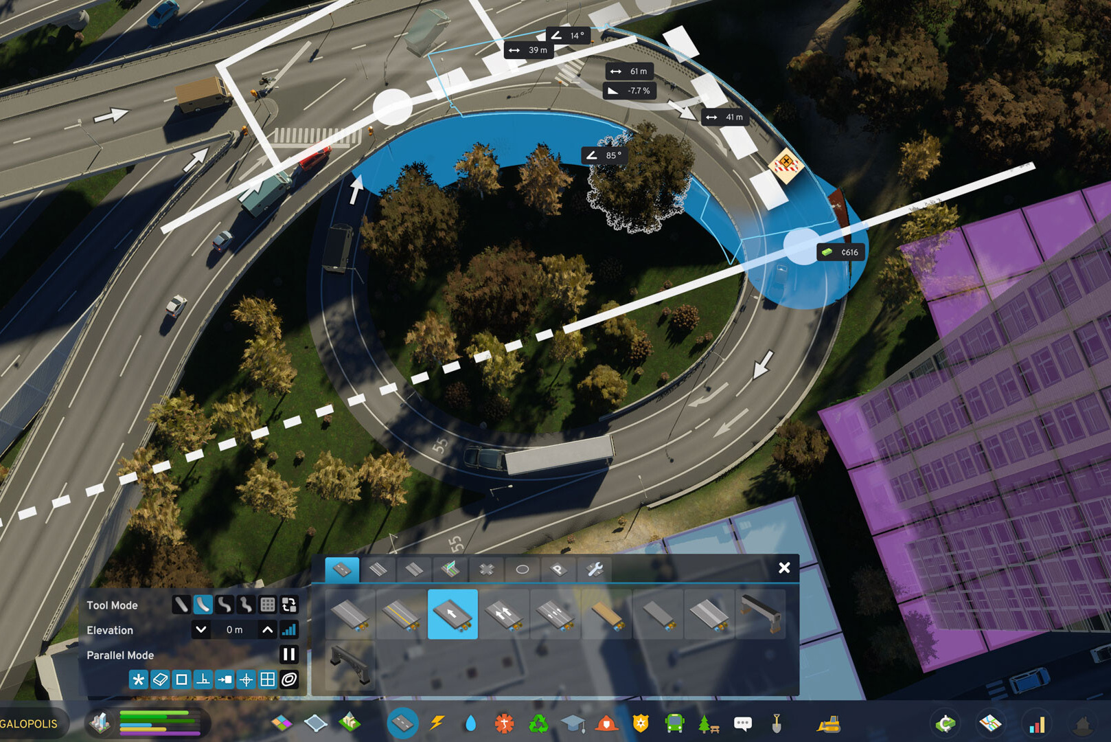 Строительство транспортной развязки в Cities: Skylines 2