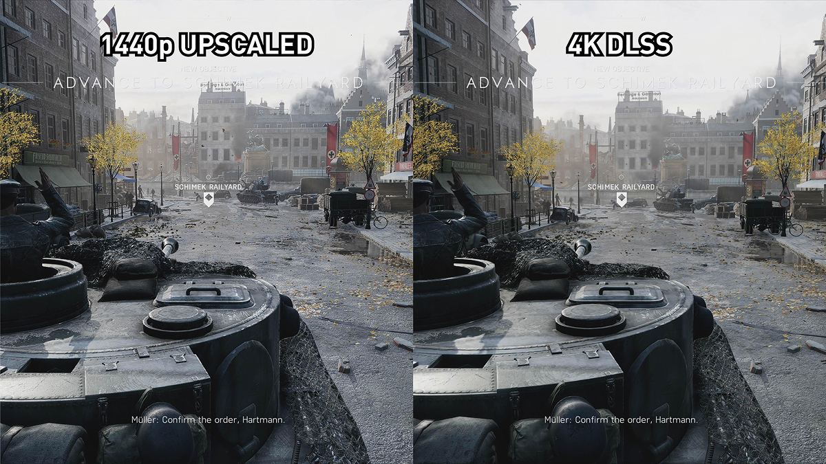 Сравнение качества текстур в играх при разрешении 1440p и 4K с включенной технологией DLSS 4
