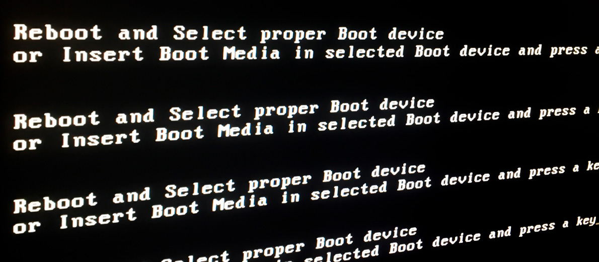 Ошибка Reboot and Select Boot device