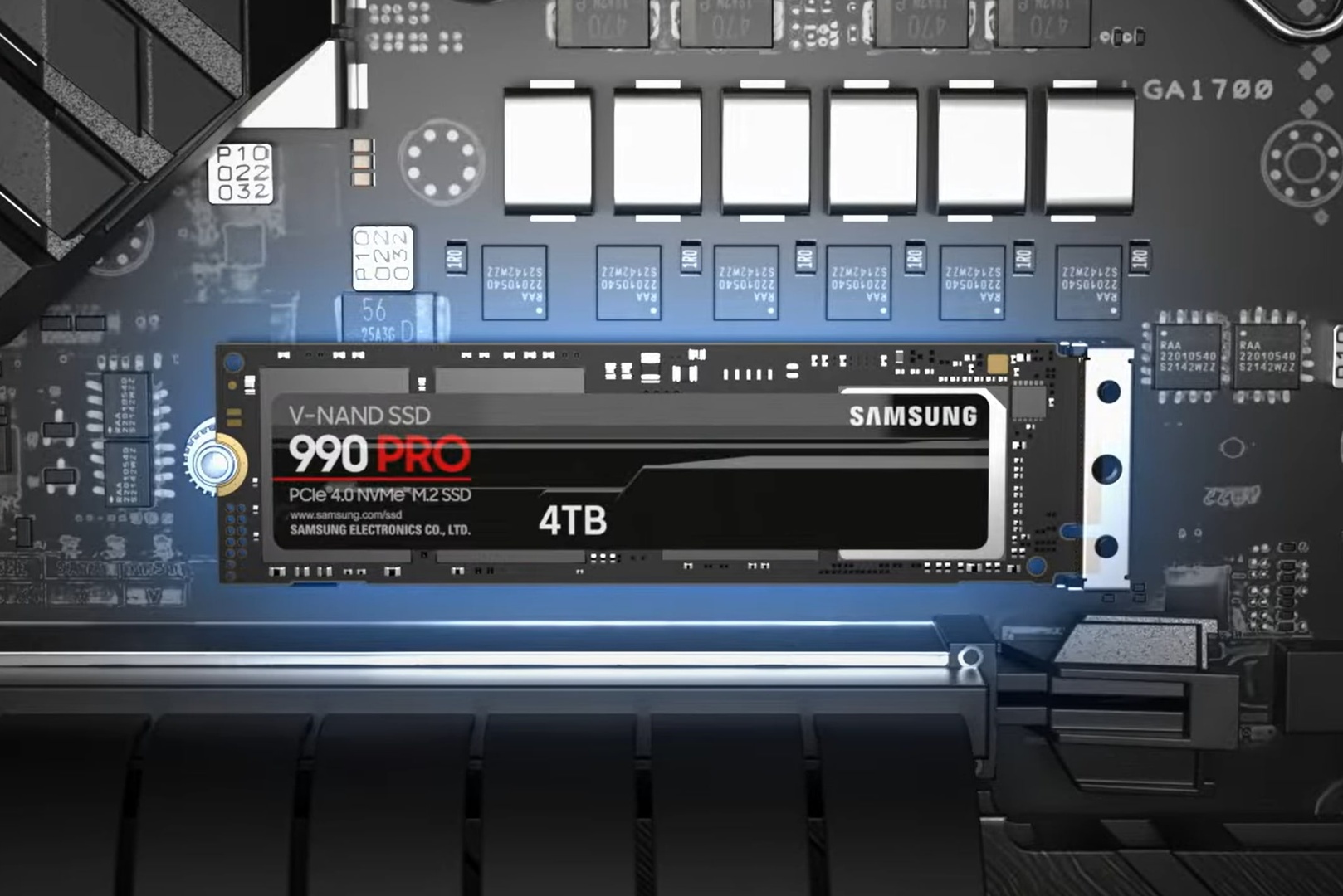 NVMe SSD формата M.2 2280 с интерфейсом PCIe 4.0 в слоте материнской платы