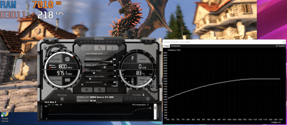 Настройка в MSI Afterburner